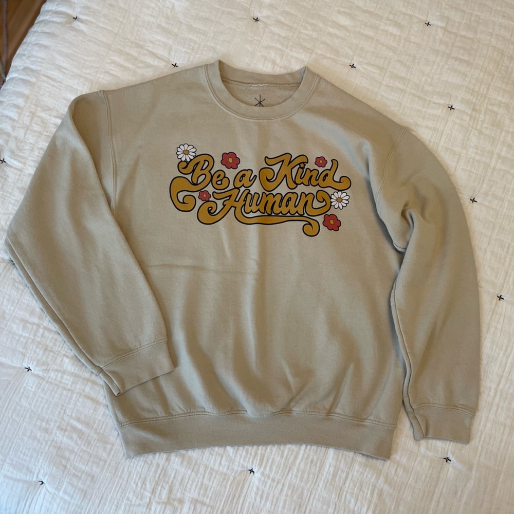 LIFE CLOTHING CO. Be a Kind Human Graphic Pullover Crewneck Sweatshirt Size M